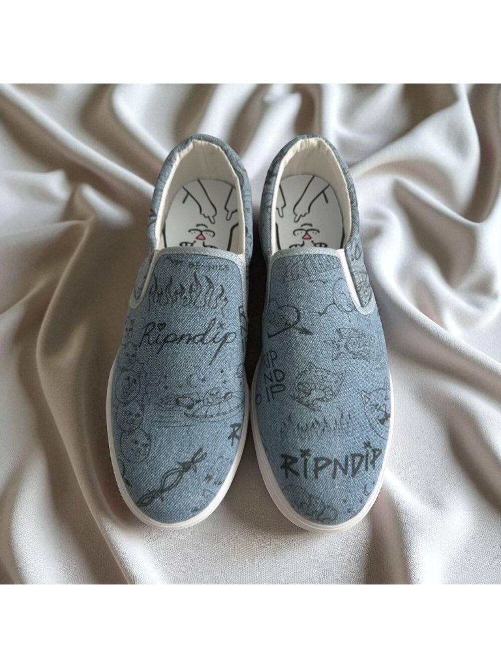 RIP N DIP Men's Slip On Marker Denim Sneakers Size 10 NEW NWOB